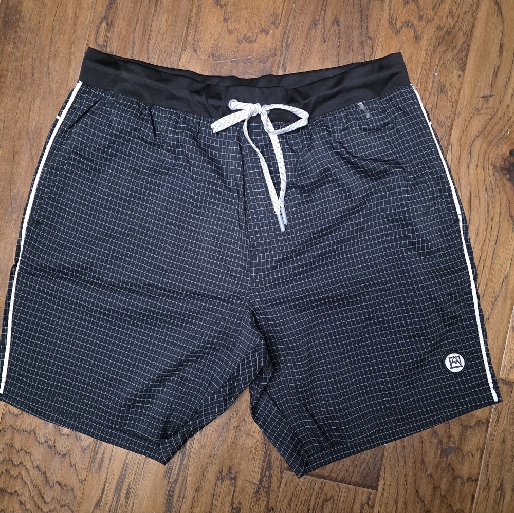 Avalanche Black Grid Pattern Shorts